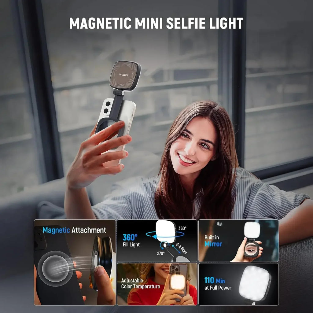 Mini Magnetic LED Light - Multi-Purpose Phone Light for Content Creation, Vlog, Daily Snapshot